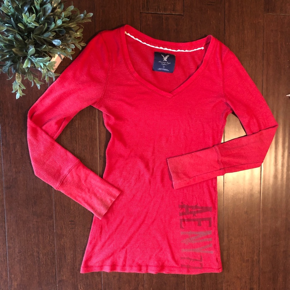 Red long sleeve American Eagle Top